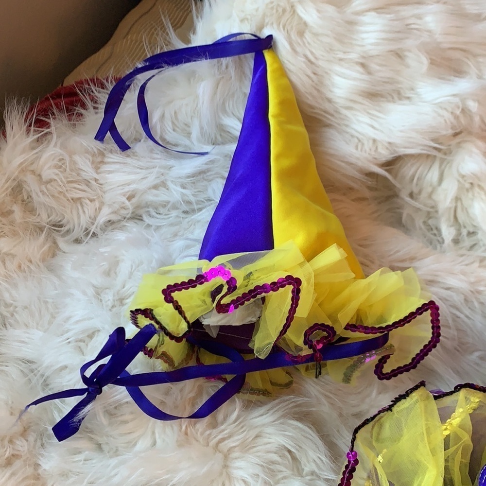 Yellow sunflower and purple dance clown outfit. The applause Dance creations. - Picture 4 of 15